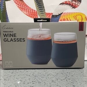 Rabbit Freezable Wine Glasses - Slate